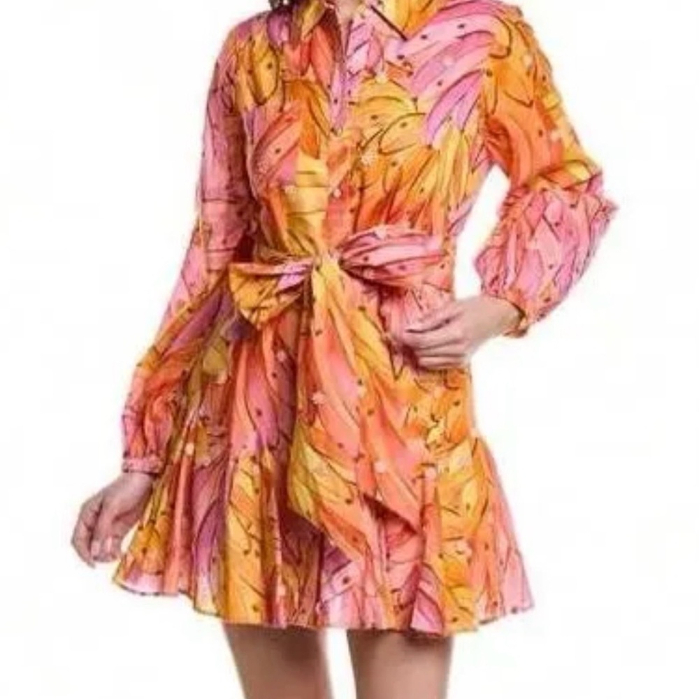 FARM Rio NWT Banana Long Sleeve Mini Dress